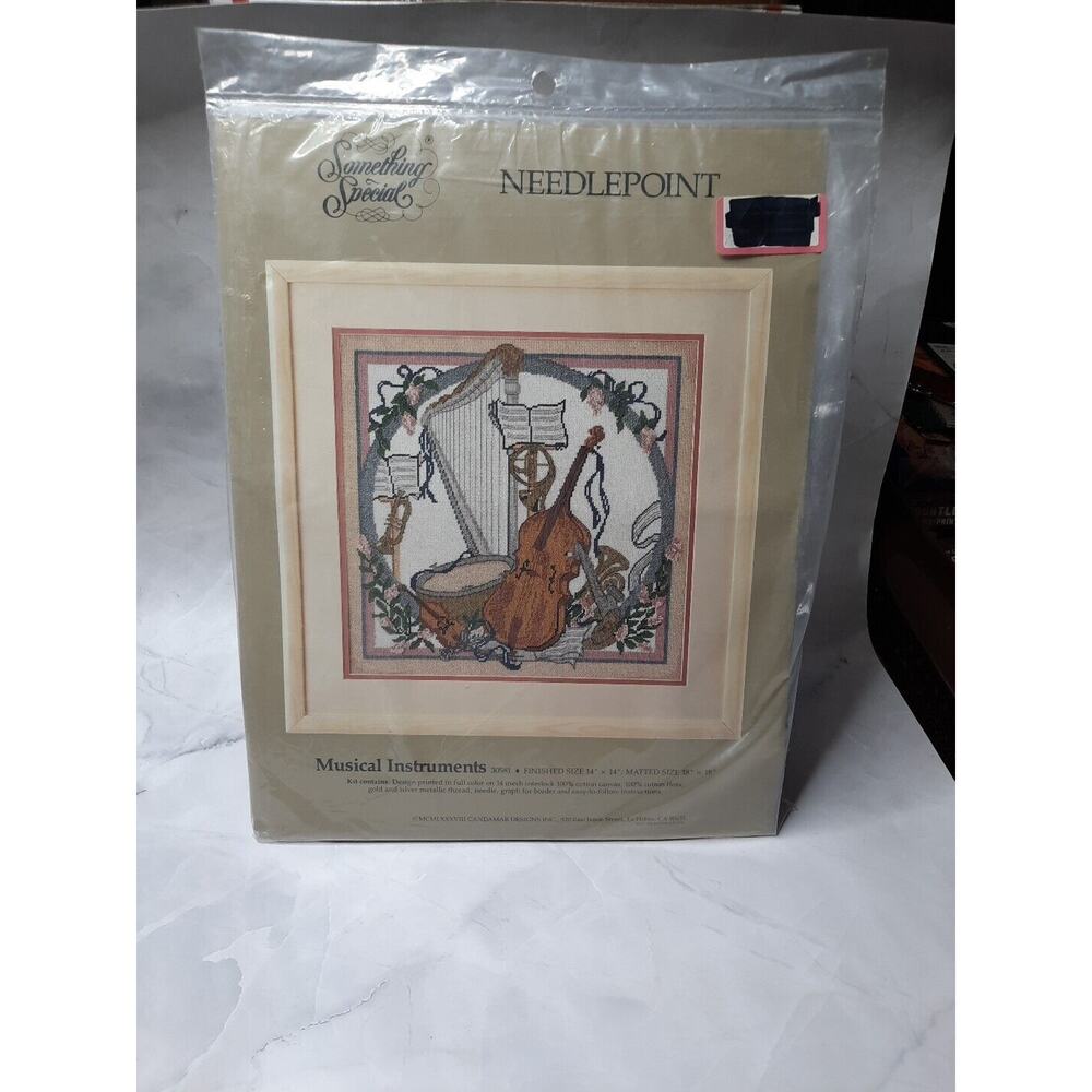 Candamar Something Special Needlepoint Kit Musical Instruments 30581 Vintage